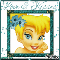 Valentines-love-kisses-tinkerbell-cartoon geanimeerde GIF
