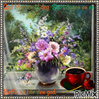 Good Morning to you. Start the day with a cup og coffee, and it will be good. - Bezmaksas animēts GIF