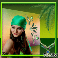 femme vert ❤️🌼 animovaný GIF