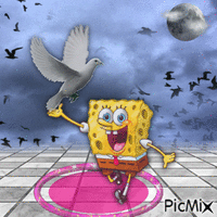 Spongebob in Bird land animasyonlu GIF