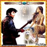ELVIS WITH NATIVE WOLF LADY - GIF animate gratis