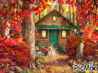 Autumn Cottage Animated GIF
