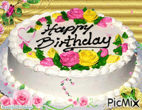 Happy Birthday Cake GIF แบบเคลื่อนไหว