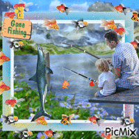 Contest: Father-son fishing party - Gratis animeret GIF