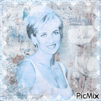 Diana Water Color Blue & White Animiertes GIF