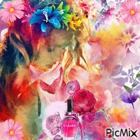 woman with a perfume(watercolor)