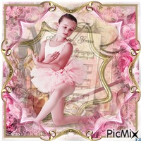 little ballerina in pink - PNG gratuit