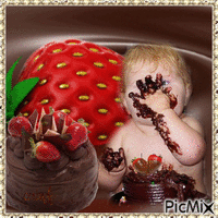 Chocolate and strawberries - GIF animasi gratis