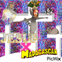 Jesus X Madagascar - GIF animado grátis