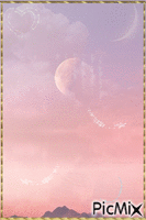 <3 Pink moon sky aesthetic <3 - Free animated GIF