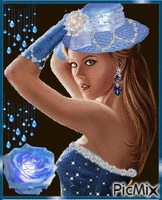 Lady in blue. Animated GIF