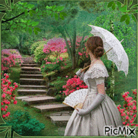 Lady on a walk animovaný GIF