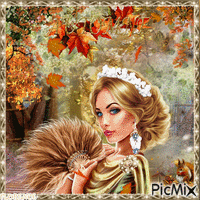 FEMME D'AUTOMNE Animated GIF