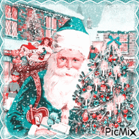 vintage santa christmas animovaný GIF