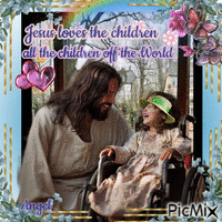 Jesus loves the children - GIF animé gratuit