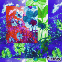 3 flower GIF animé