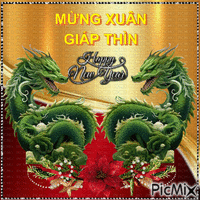 Mừng Xuân Giáp thìn - Бесплатный анимированный гифка