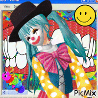 clown miku!!! - GIF animado grátis