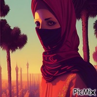 Portrait d'une femme arabe - GIF animé gratuit