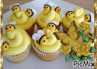 BUMBLE BEES DESSERT - Free animated GIF