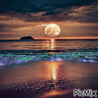 ocean moon - Ilmainen animoitu GIF