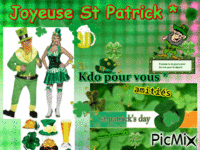 Vert § Trèfle - Tradition - Fête Saint-Patrick § GIF animado