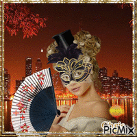Masked lady - Ingyenes animált GIF