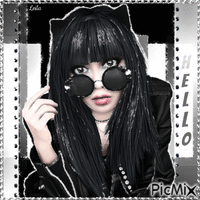 Hello..... Woman in black 动画 GIF