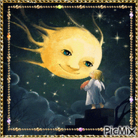 bisou la lune - Zdarma animovaný GIF