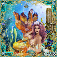 Golden Mermaid - Besplatni animirani GIF