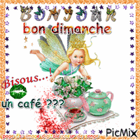 bonjour bon dimanche bisous un café ? animovaný GIF