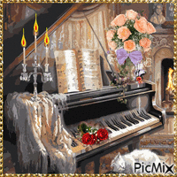 Roses et piano