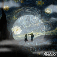starry night dream GIF animata