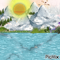 mountain glacier GIF animado