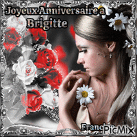 Joyeux Anniversaire  Brigitte 💚✿◕ ‿ ◕✿💚 animovaný GIF