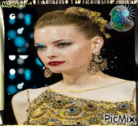Portrait Woman Colors Deco Glitter Fashion Glamour GIF animata