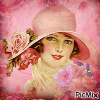 Vintage in pink - GIF animé gratuit