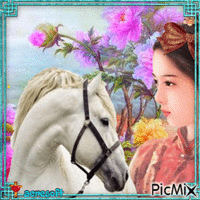 与马和女士的艺术 - GIF animé gratuit