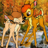 Faline x Bambi анимированный гифка