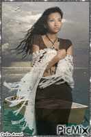 femme et mer - 無料のアニメーション GIF