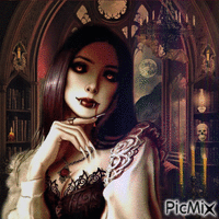 Gotische Vampirfrau - GIF animado grátis