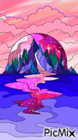 Il fiume al tramonto - Безплатен анимиран GIF