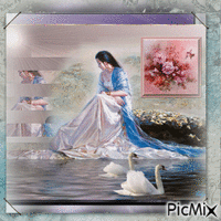 A princesa e os cisnes анимиран GIF