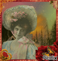 Elegant Lady With a Lace Bonnet
