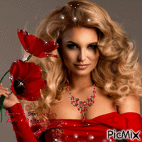 Women in red animovaný GIF