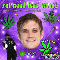 pot weed leaf emoji Bert GIF animé