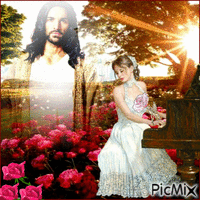 jesus  and woman Animiertes GIF