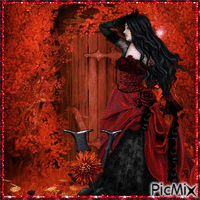 Gothic Princess In Autumn