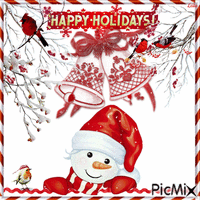 Merry Christmas. Happy Holidays animasyonlu GIF