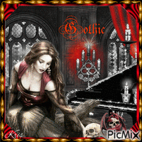 Gothic 💀🖤🌹 - GIF animé gratuit